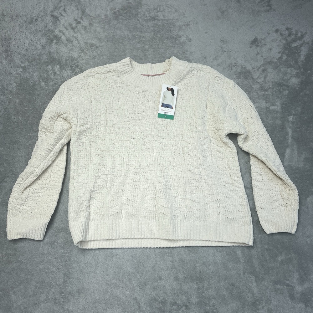Weatherproof Vintage Women's XL Pullover Sweater Cream e1111 - Picture 2 of 8